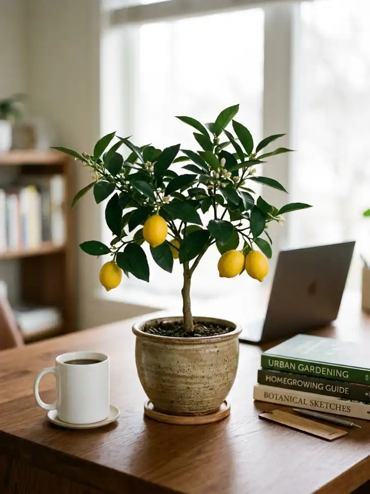 Dwarf Perfume Lemon Tree - front view